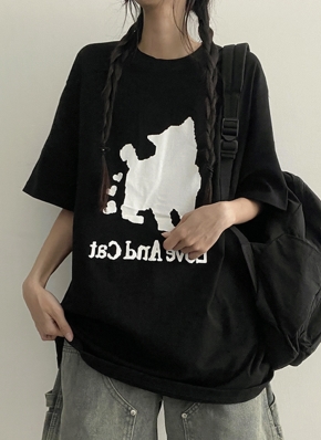 英字プリントオーバーTシャツ | レディースファッション通販 英字プリントオーバーTシャツ | レディースファッション通販
