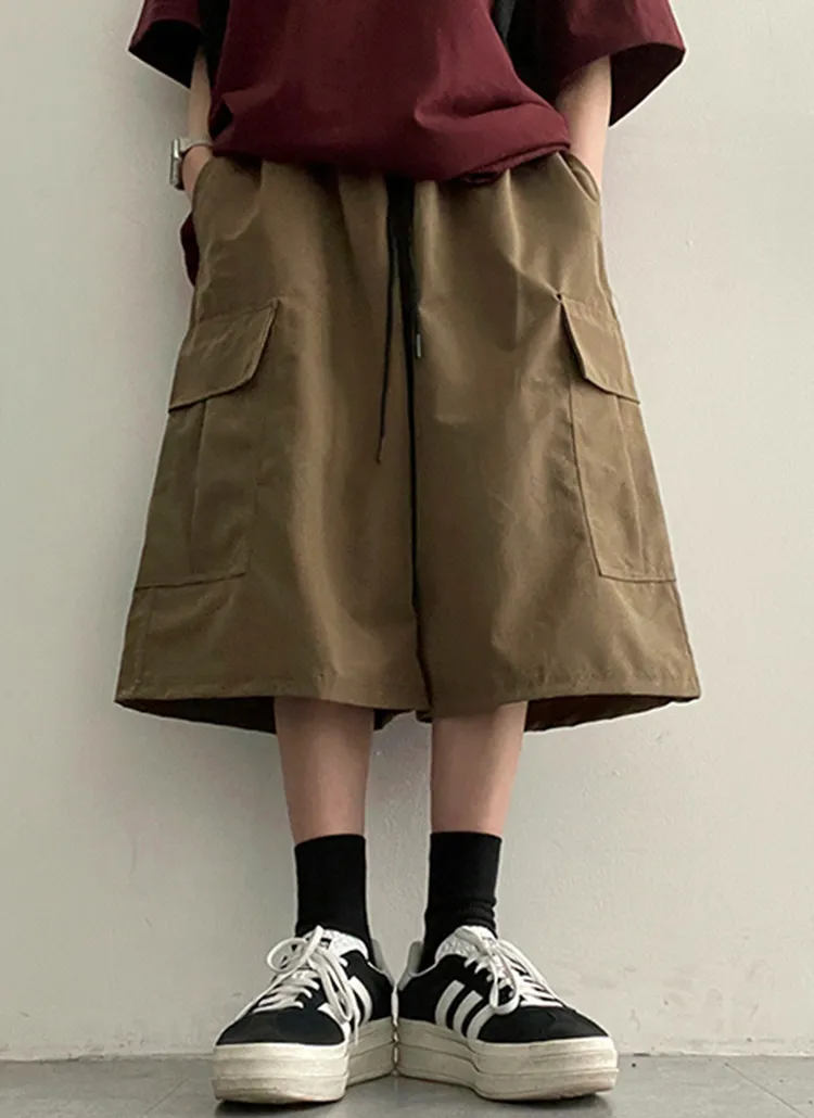 ナイロン混ドロストカーゴワイドハーフパンツ | hijjoo | 詳細画像1