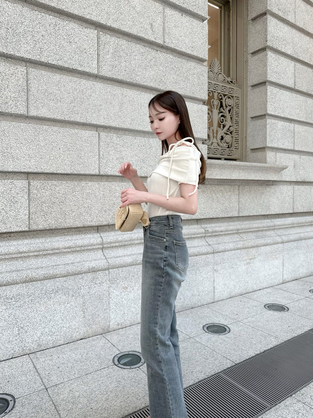 リボンオフショルTシャツ | レディースファッション通販 - DHOLIC