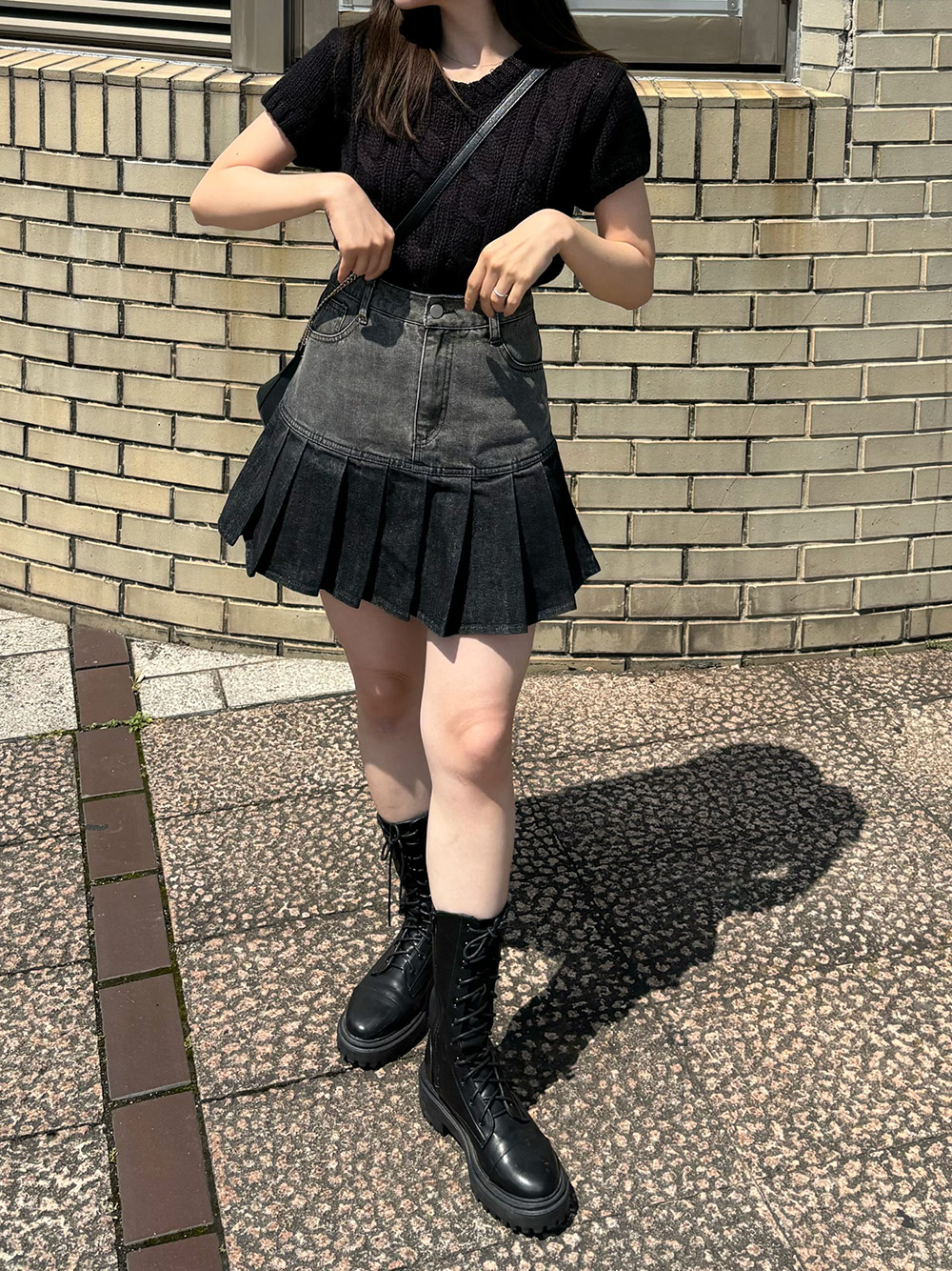 パンツ裏地ハートフリンジポケットデニムミニスカート | レディース