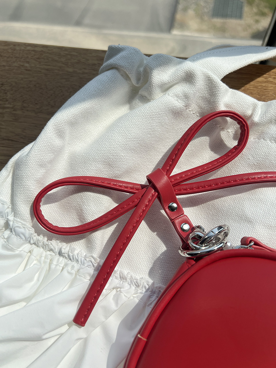 リボンキーリング付エコパールショルダーミニポーチバッグ | 詳細画像23