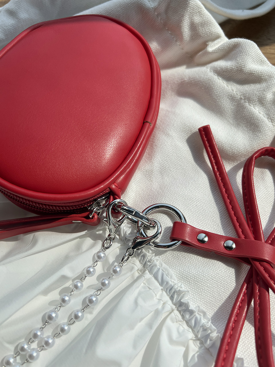 リボンキーリング付エコパールショルダーミニポーチバッグ | 詳細画像27