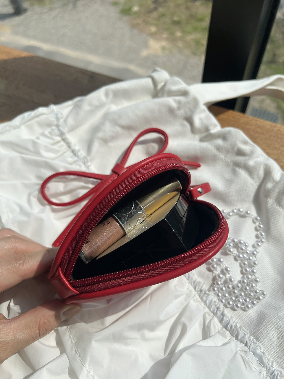 リボンキーリング付エコパールショルダーミニポーチバッグ | 詳細画像28