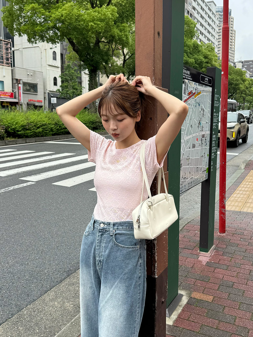 リボンシースルークロップドTシャツ | 詳細画像7