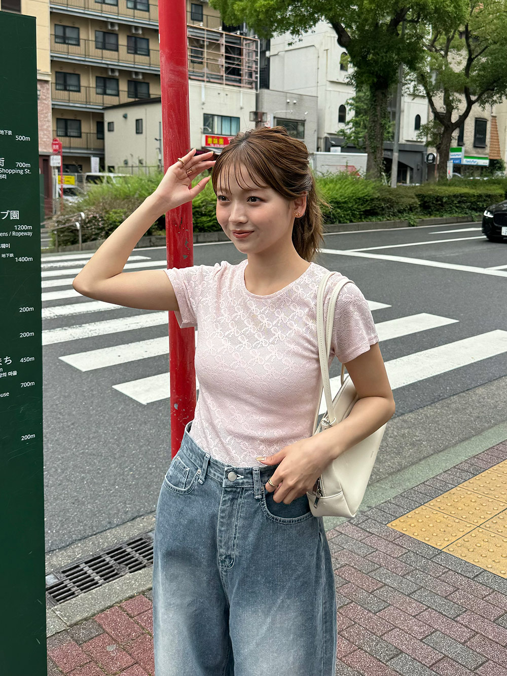 リボンシースルークロップドTシャツ | 詳細画像9