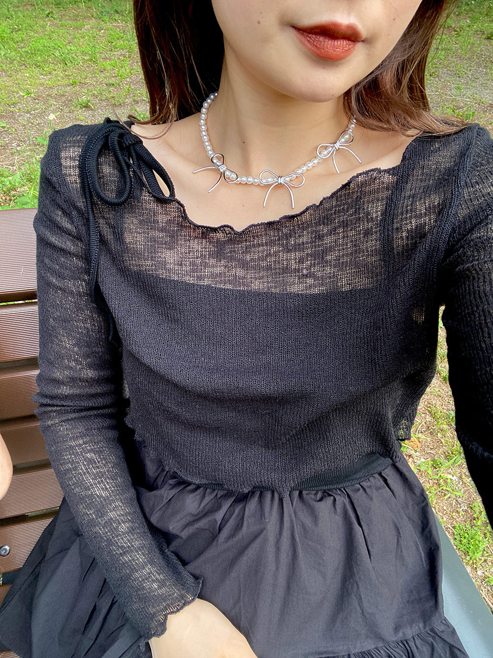 2WAYシアーTシャツ&リボンミニワンピースSET | 詳細画像4