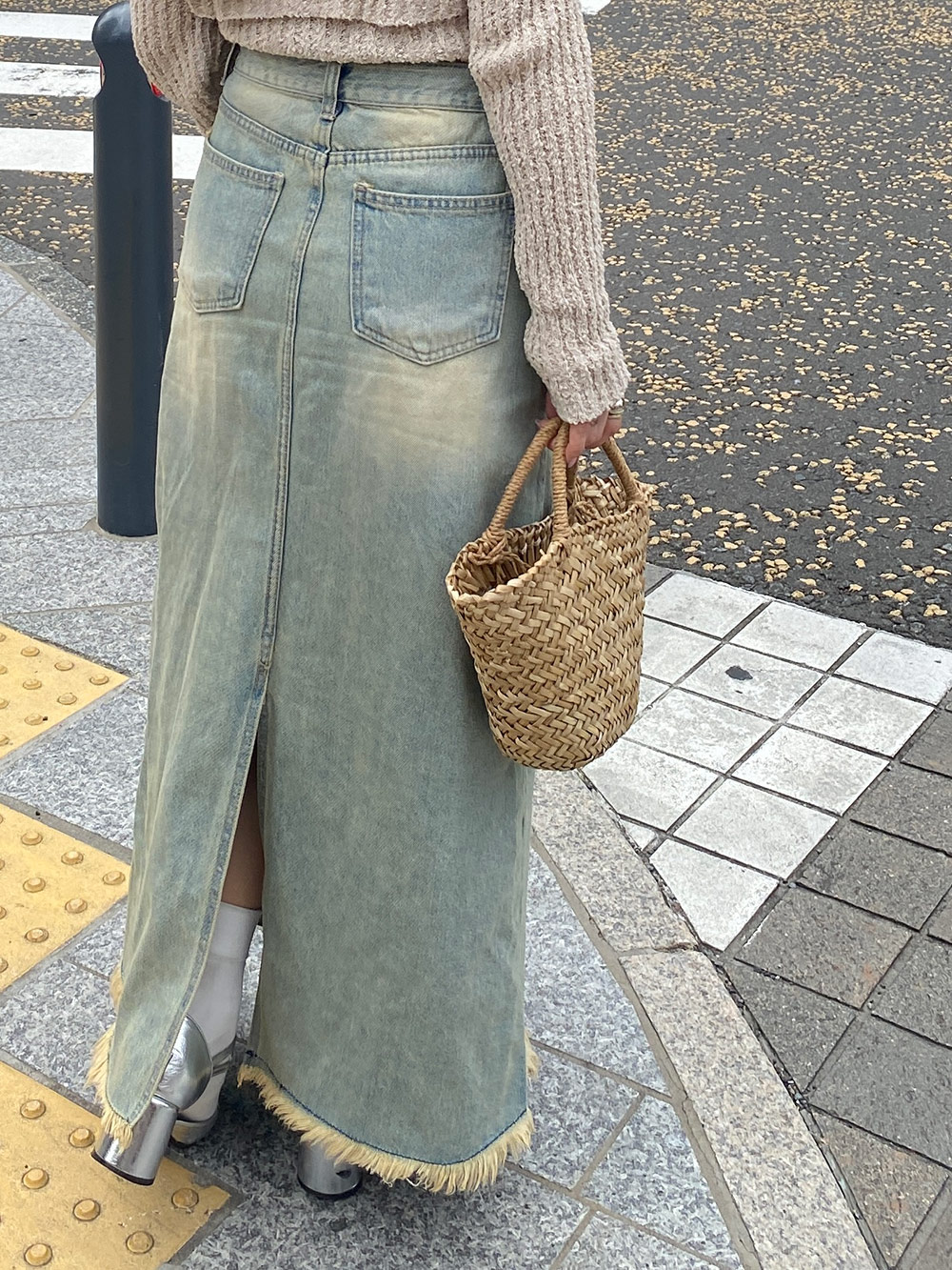 巾着付ラタンハンドバッグ | 詳細画像12