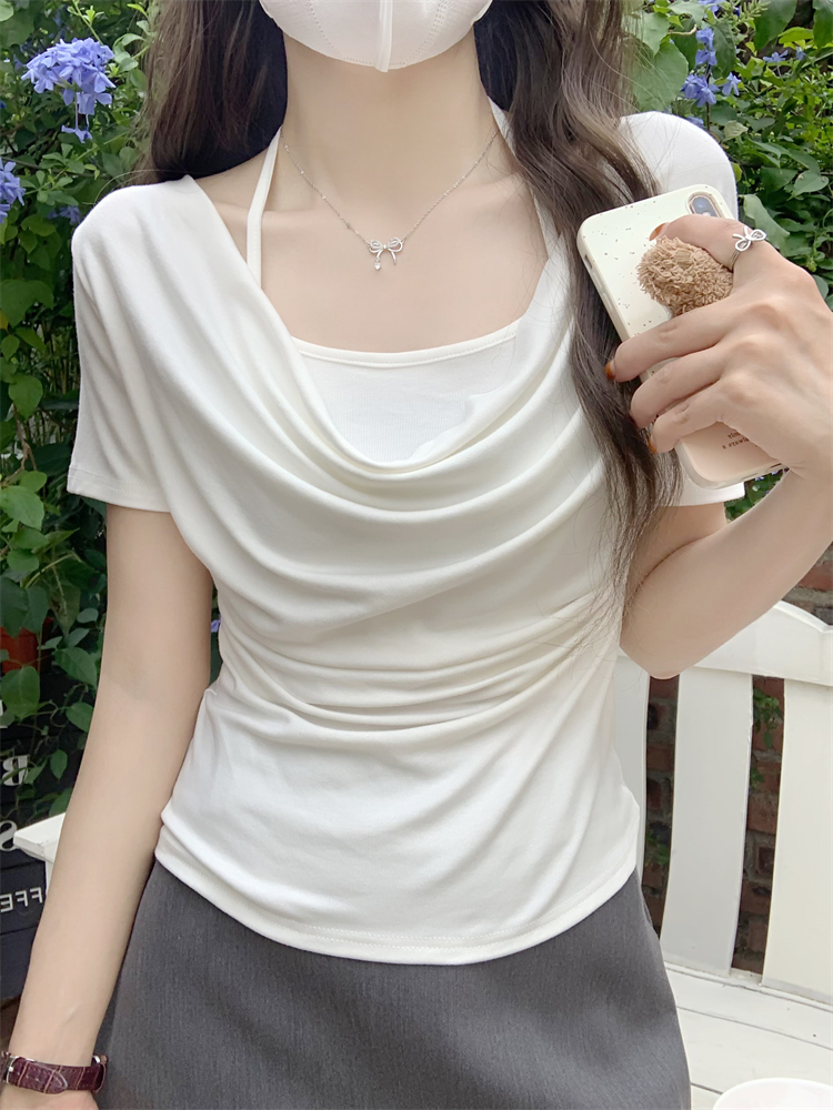 2WAYホルタードレープ半袖Tシャツ | 詳細画像9