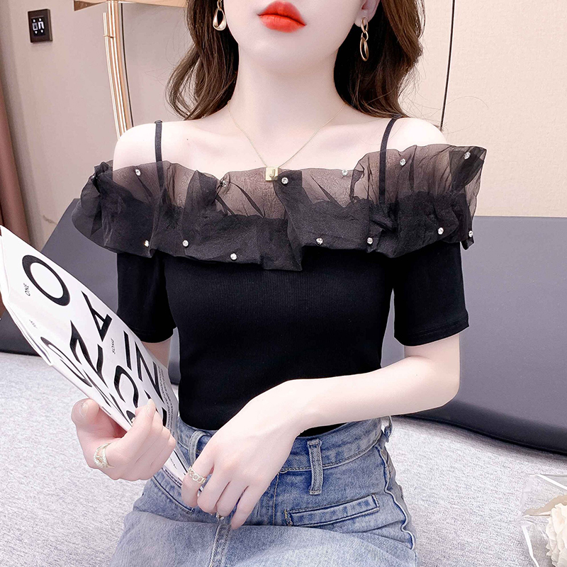 パールオーガンジーオフショルTシャツ | 詳細画像3