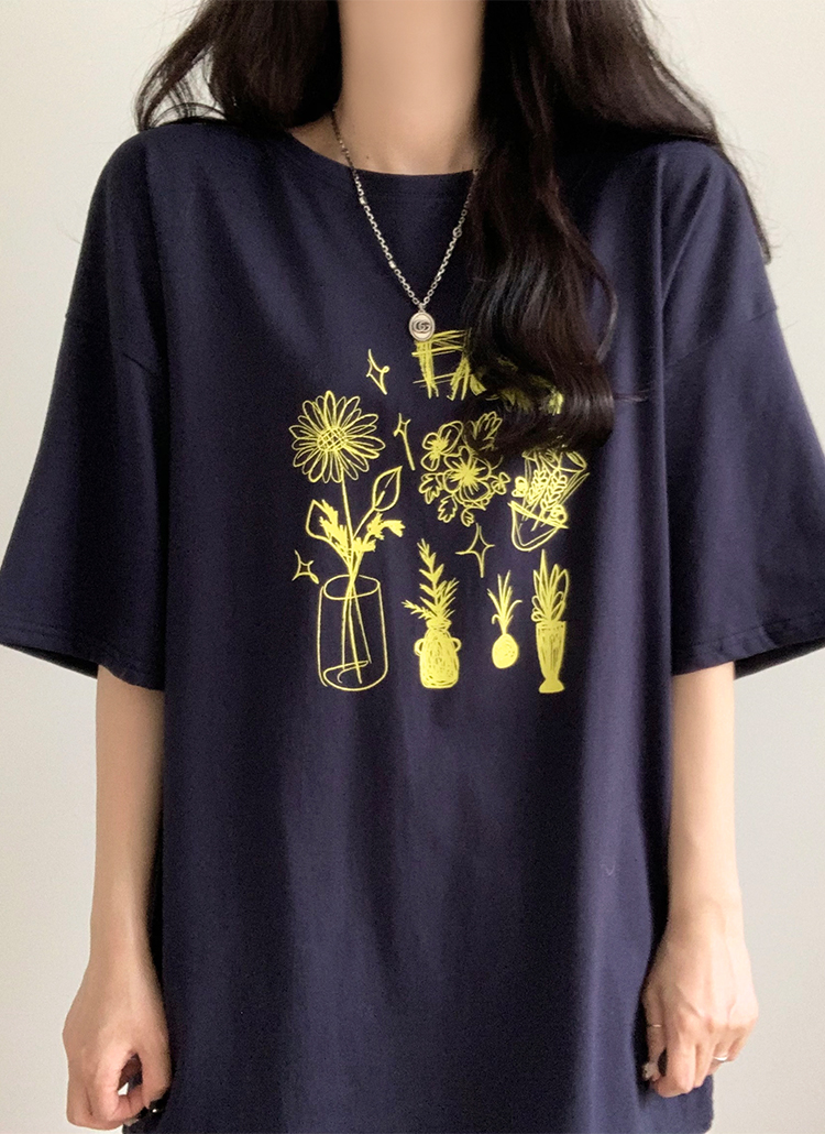 フラワープリント半袖Tシャツ | レディースファッション通販 - DHOLIC