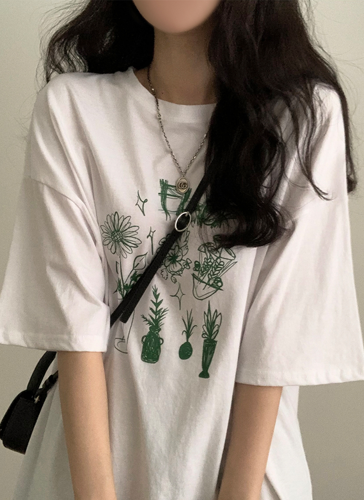 フラワープリント半袖Tシャツ | レディースファッション通販 - DHOLIC