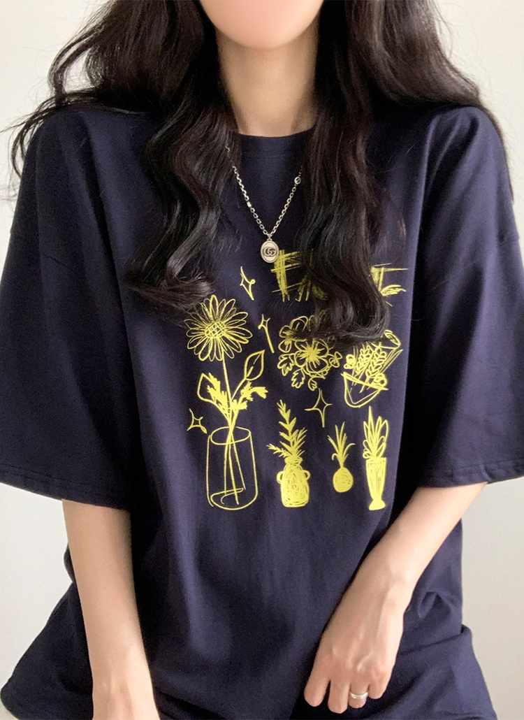 フラワープリント半袖Tシャツ | レディースファッション通販 - DHOLIC