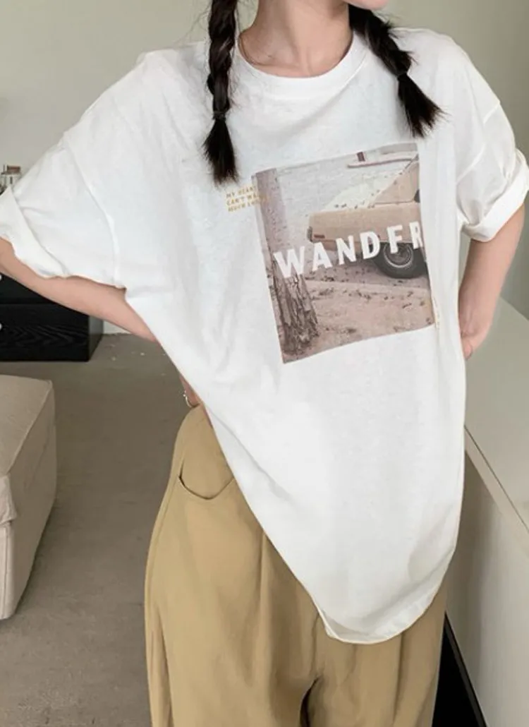 WANDFRフォトプリント半袖Tシャツ | PEILIT | 詳細画像1