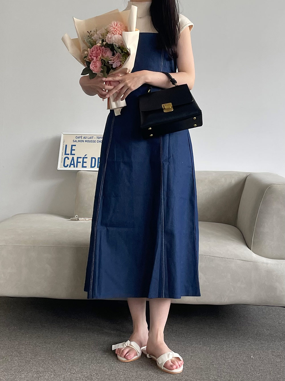 ステッチデニムキャミワンピース | レディースファッション通販 - DHOLIC