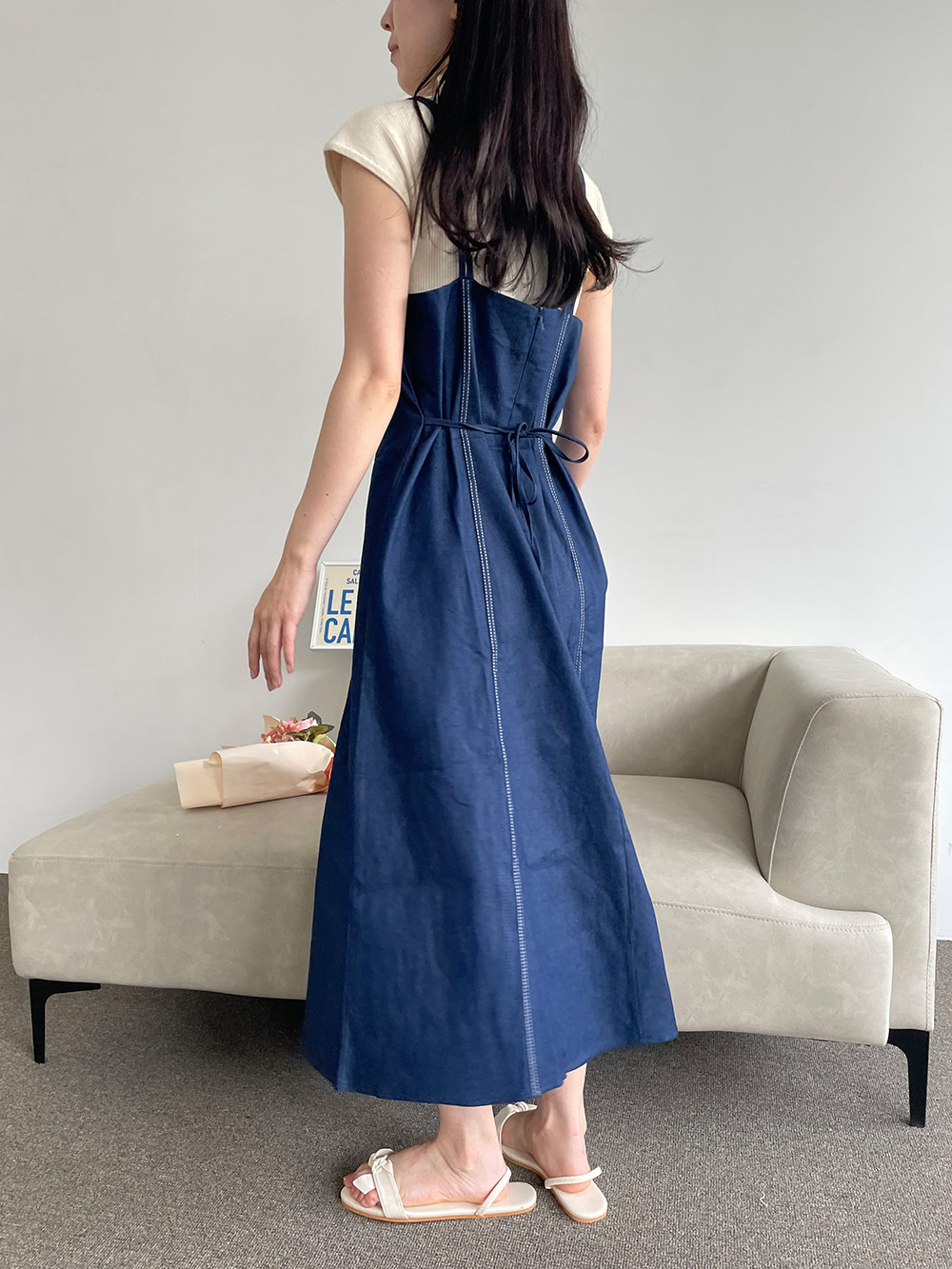 ステッチデニムキャミワンピース | レディースファッション通販 - DHOLIC