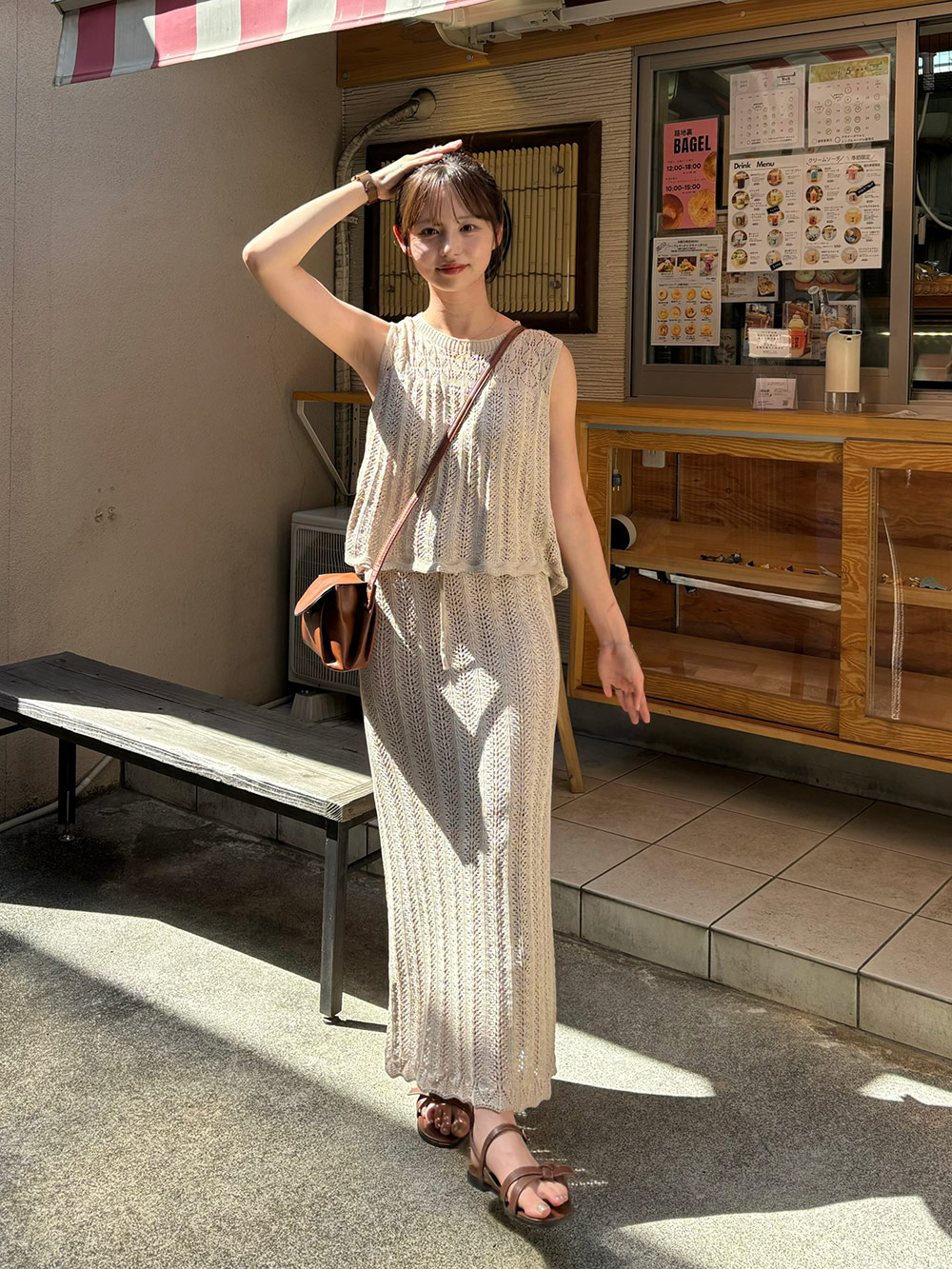 パンチングレースニットノースリーブ&スカートSET | 詳細画像2