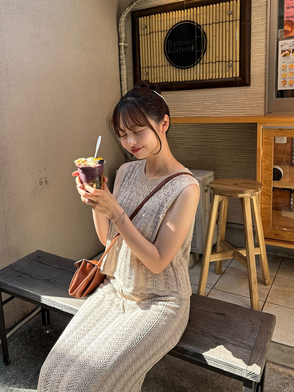 パンチングレースニットノースリーブ&スカートSET | 詳細画像3