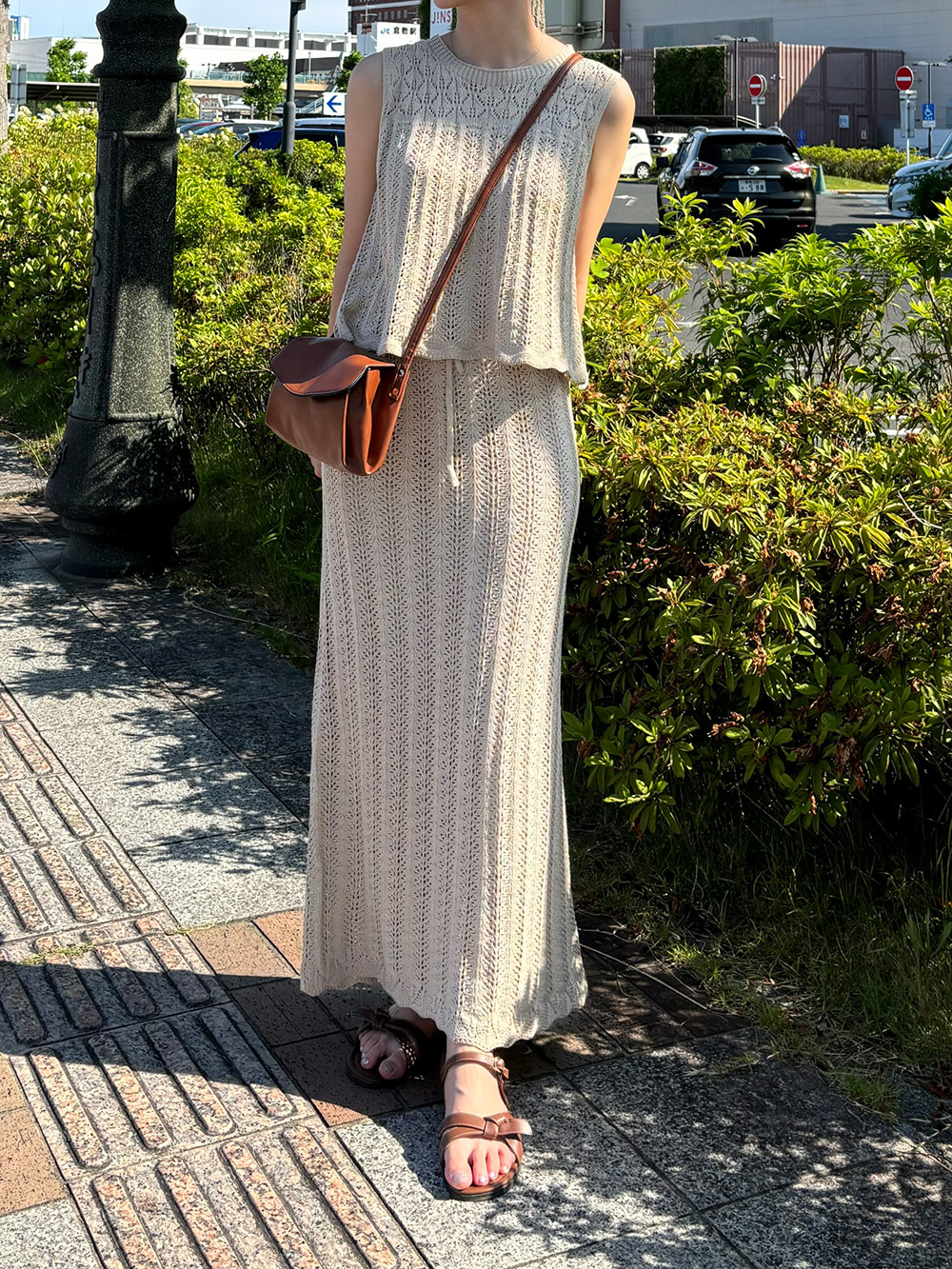 パンチングレースニットノースリーブ&スカートSET | 詳細画像6