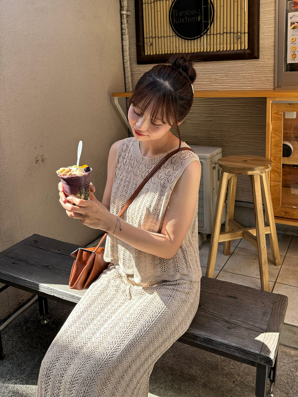 パンチングレースニットノースリーブ&スカートSET | 詳細画像11