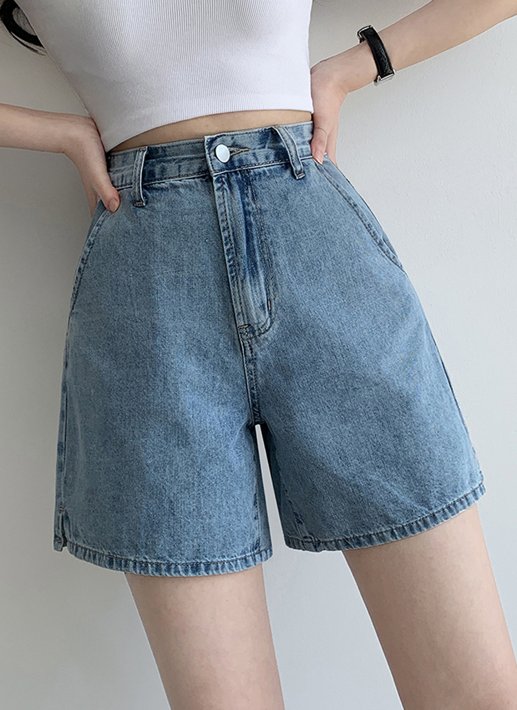 ハイウエストフレアショートデニムパンツ | レディースファッション