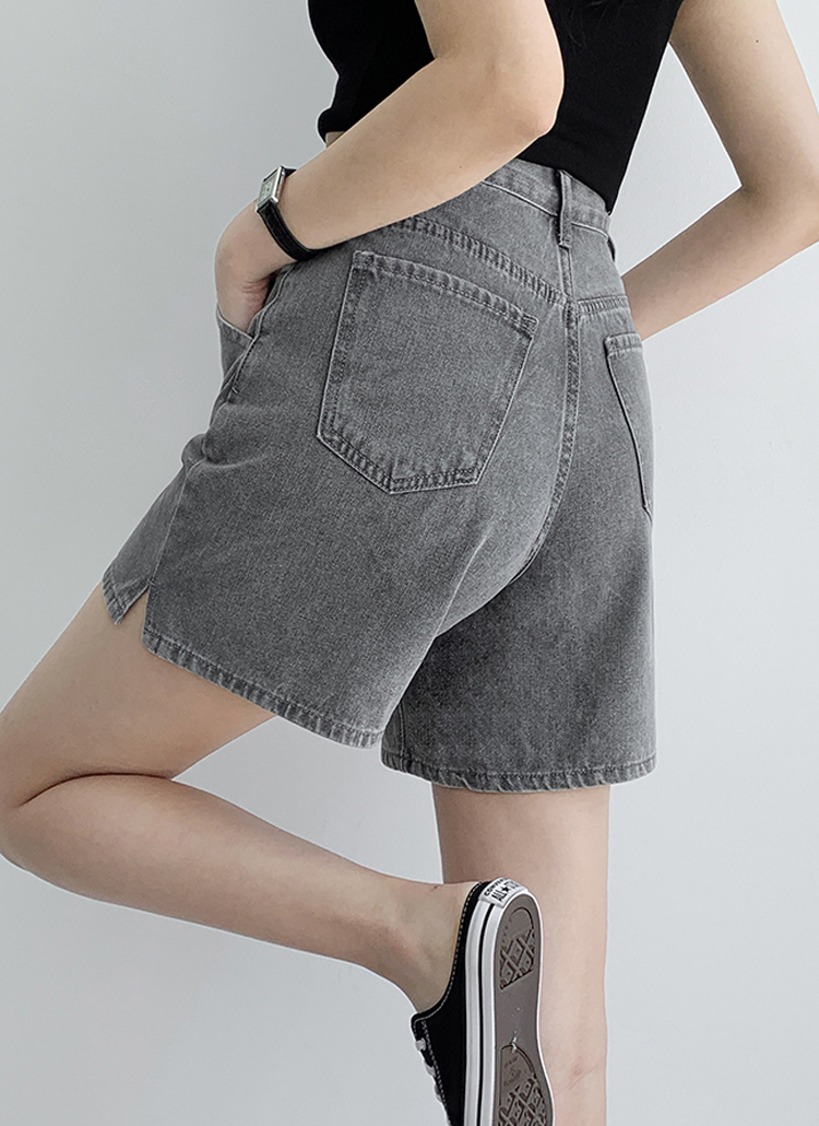 ハイウエストフレアショートデニムパンツ | レディースファッション