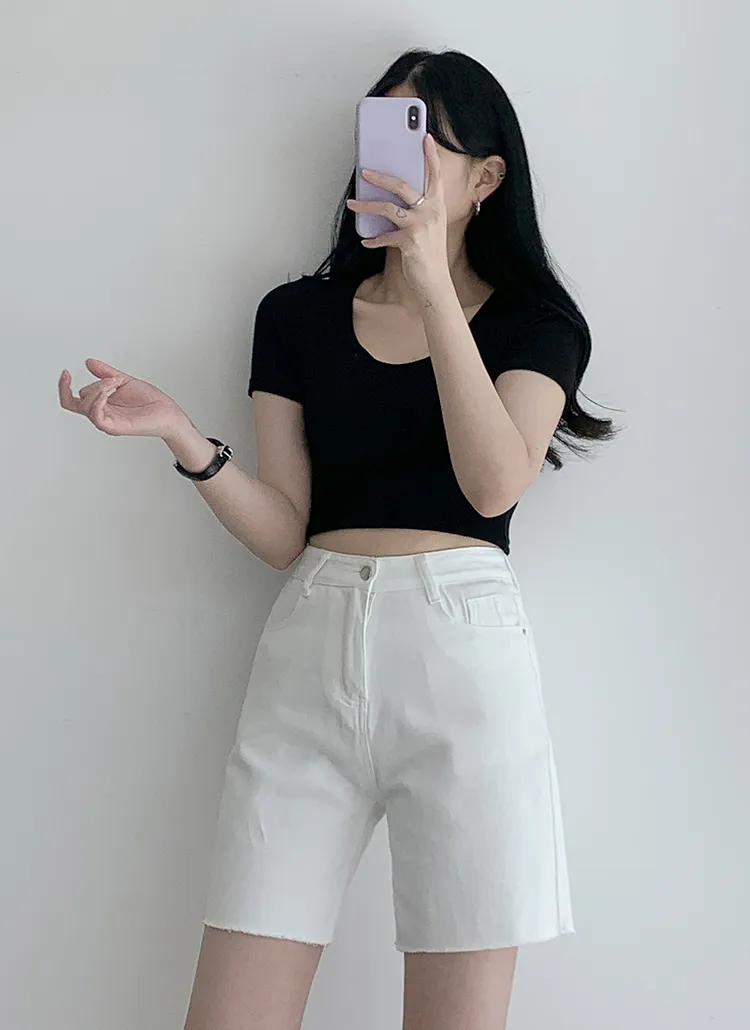 ハイウエストカットオフショートパンツ | paknamae | 詳細画像1