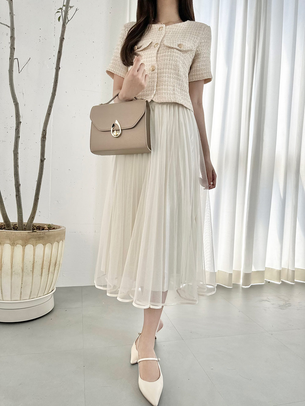 リバーシブルプリーツボリュームシフォンスカート | 詳細画像2