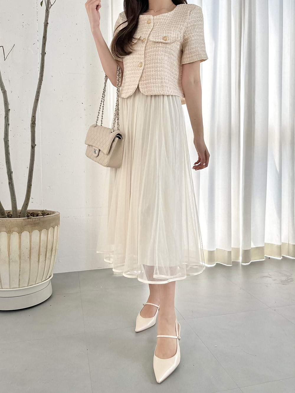 リバーシブルプリーツボリュームシフォンスカート | 詳細画像5