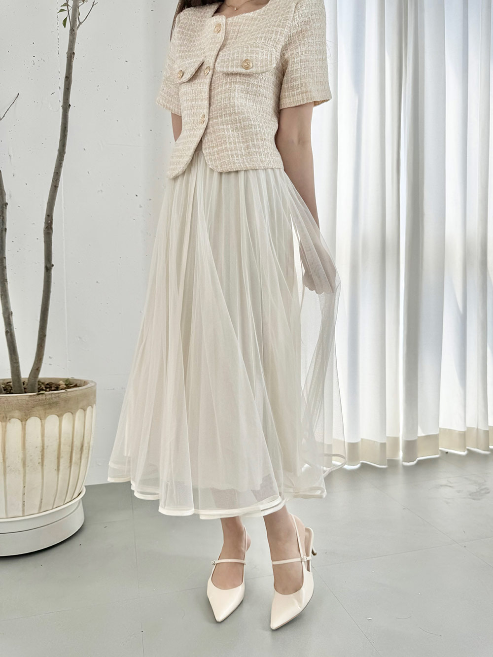 リバーシブルプリーツボリュームシフォンスカート | 詳細画像6