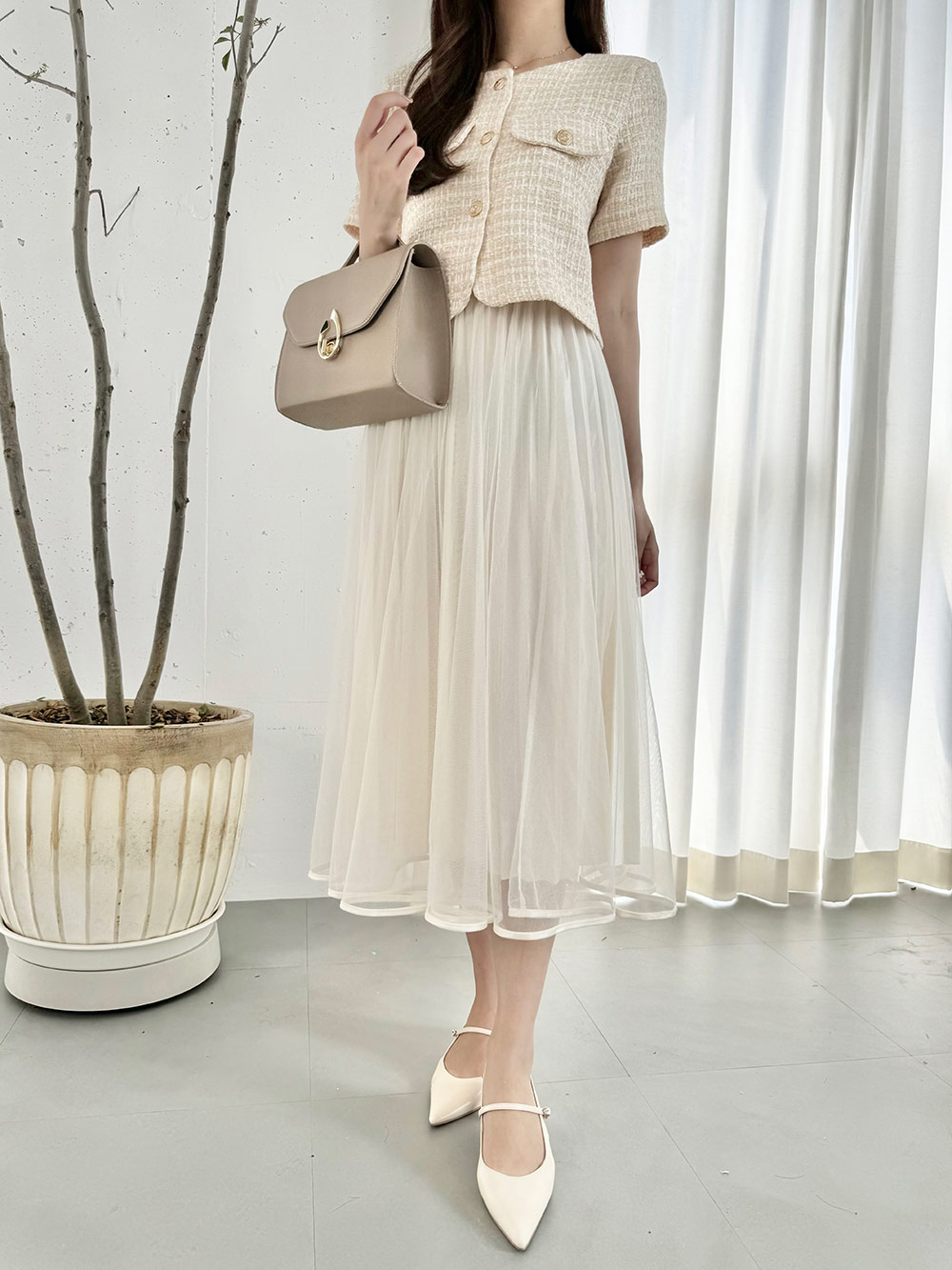 リバーシブルプリーツボリュームシフォンスカート | 詳細画像7