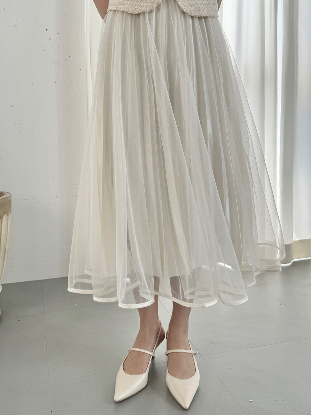 リバーシブルプリーツボリュームシフォンスカート | 詳細画像8