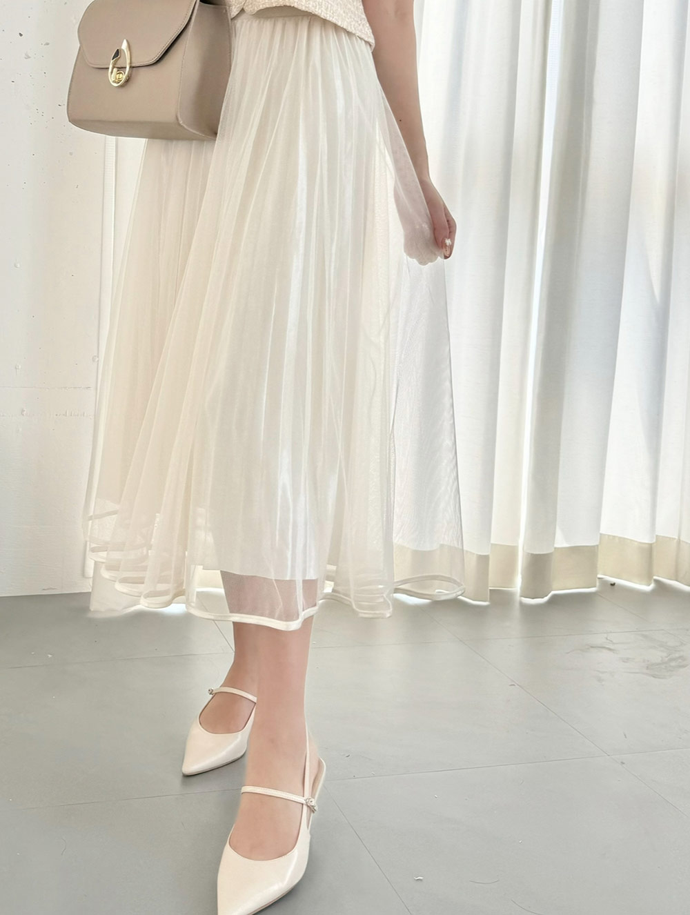 リバーシブルプリーツボリュームシフォンスカート | 詳細画像12