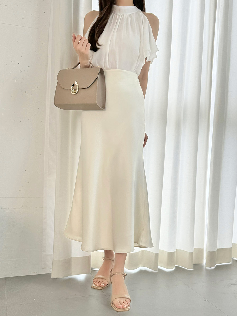 サテンロングマーメイドスカート | 詳細画像3