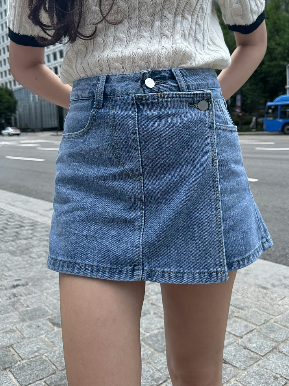 ラップ調デニムスカートパンツ | 詳細画像14