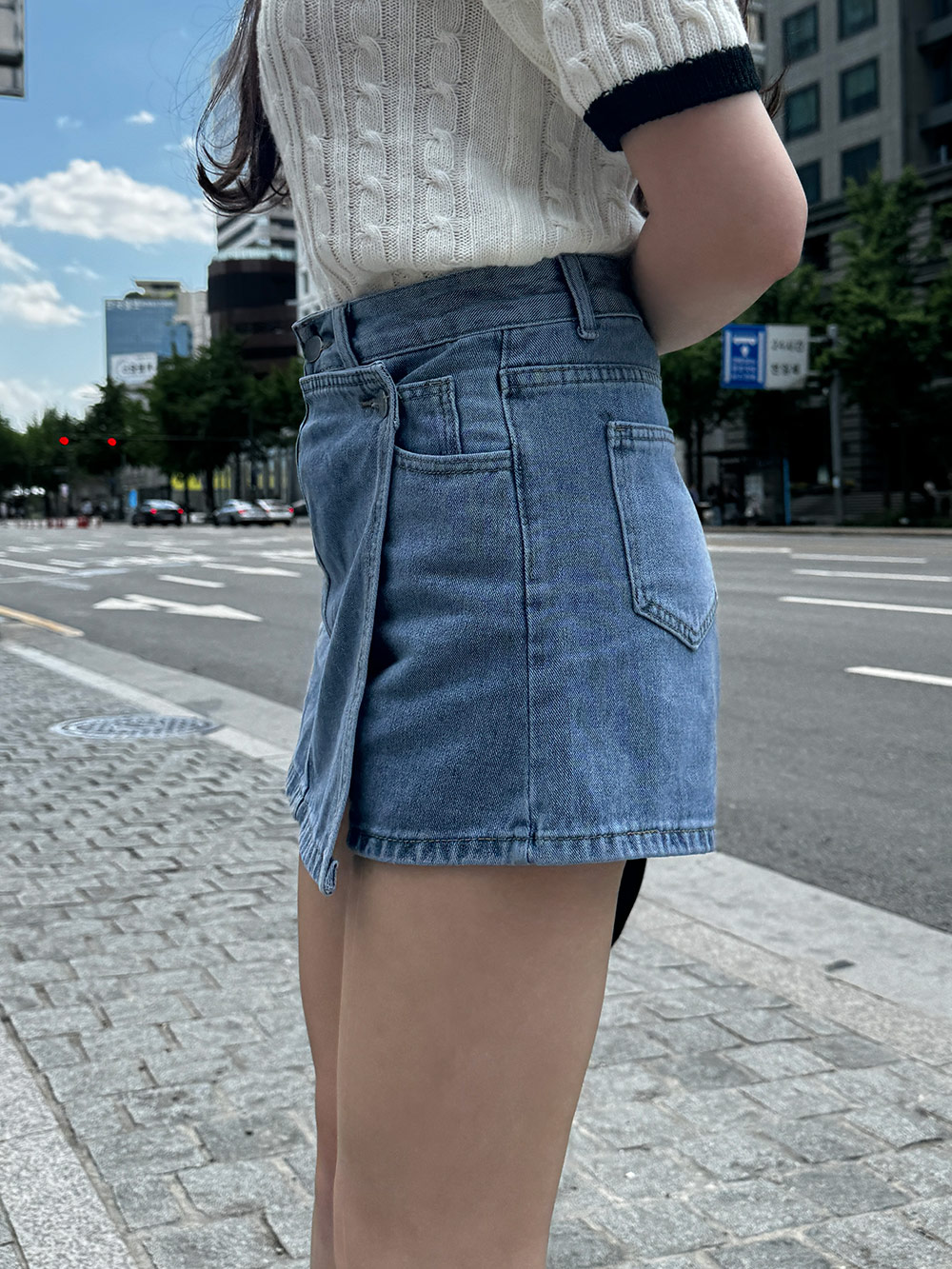 ラップ調デニムスカートパンツ | 詳細画像17