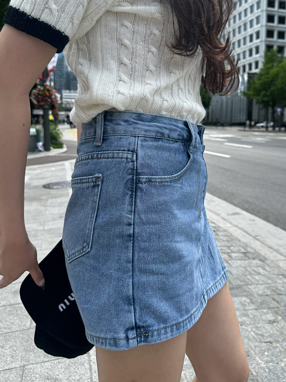 ラップ調デニムスカートパンツ | 詳細画像18