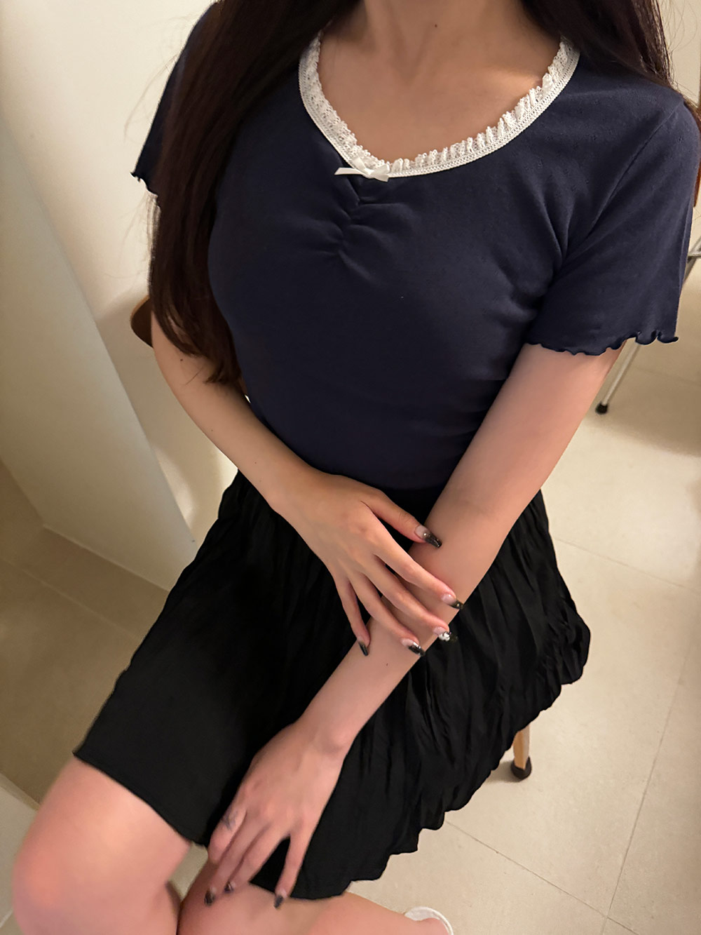 首レース半袖Tシャツ | 詳細画像12
