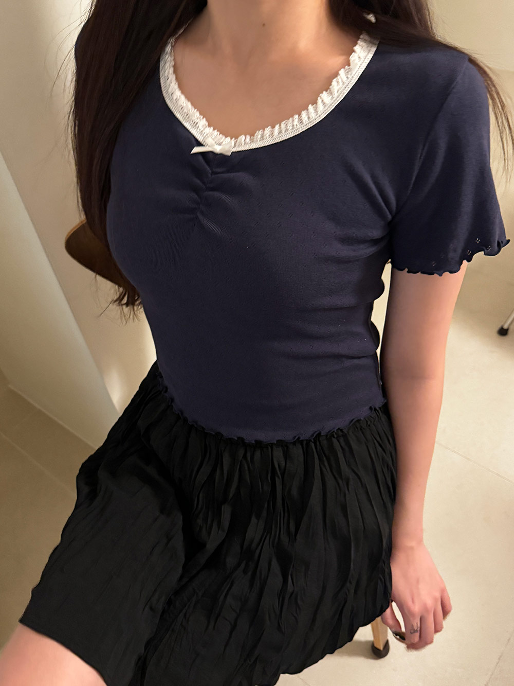 首レース半袖Tシャツ | 詳細画像13