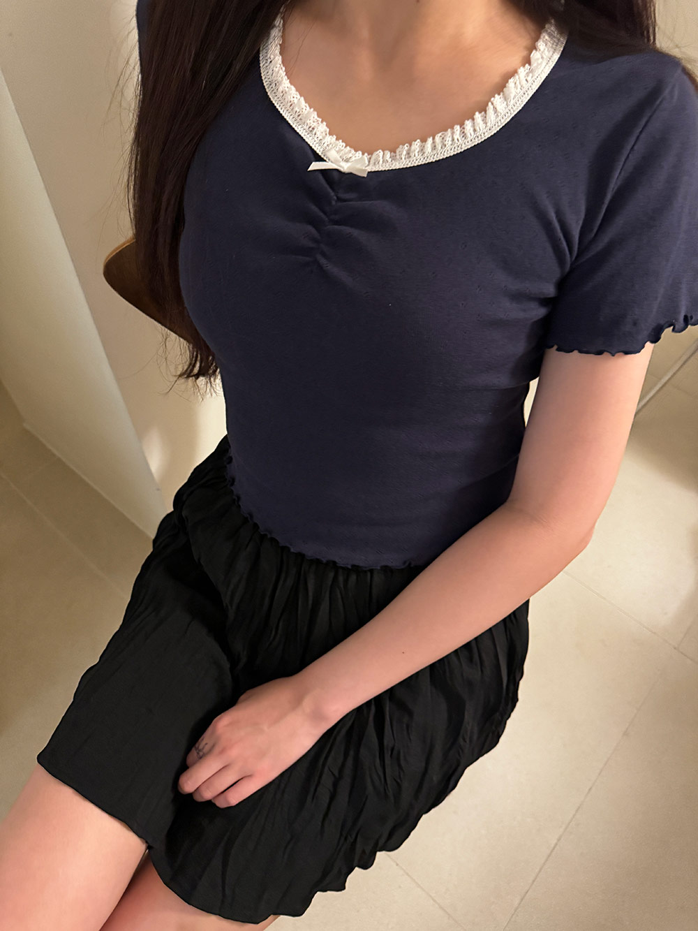 首レース半袖Tシャツ | 詳細画像14