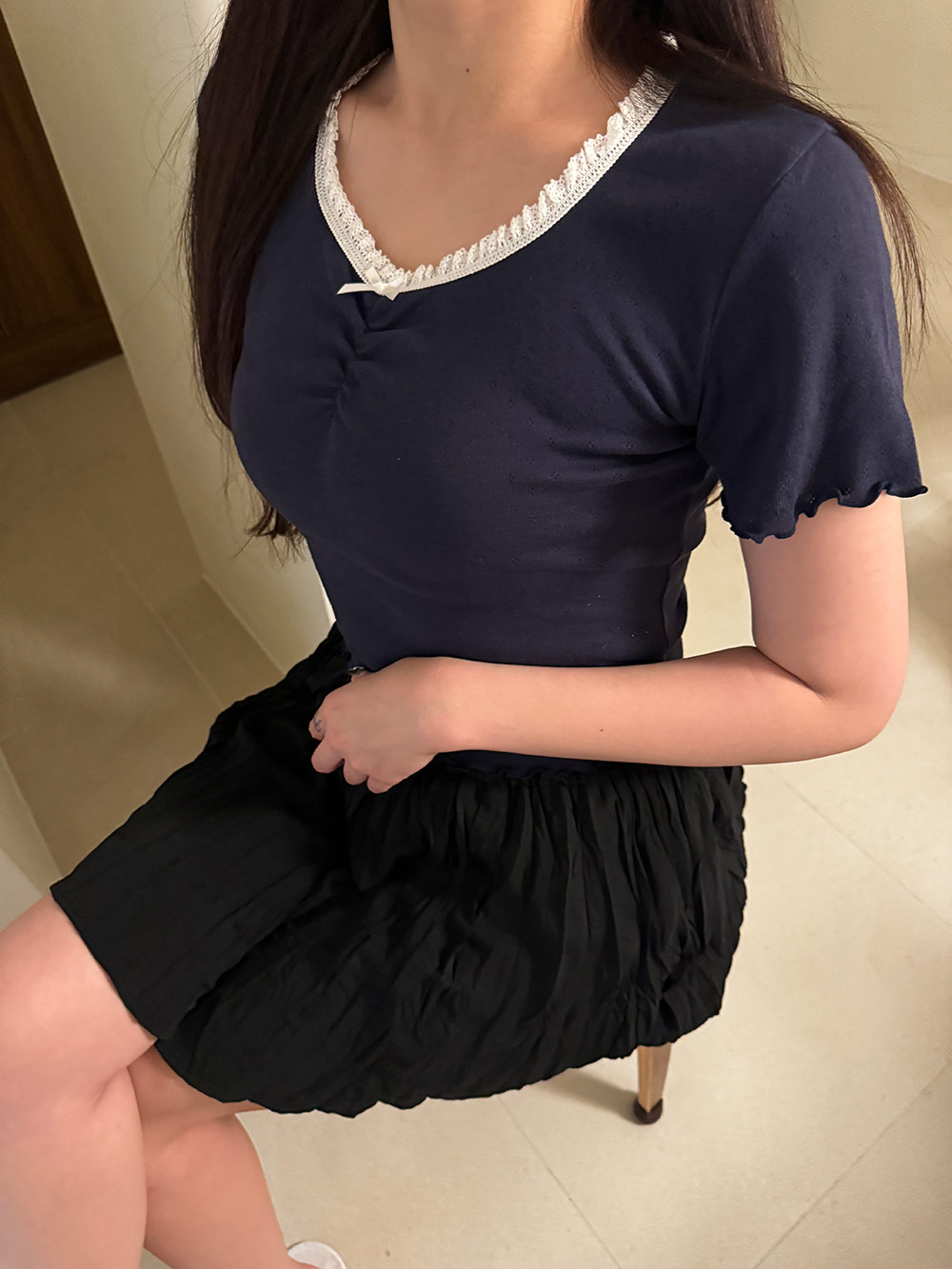 首レース半袖Tシャツ | 詳細画像15