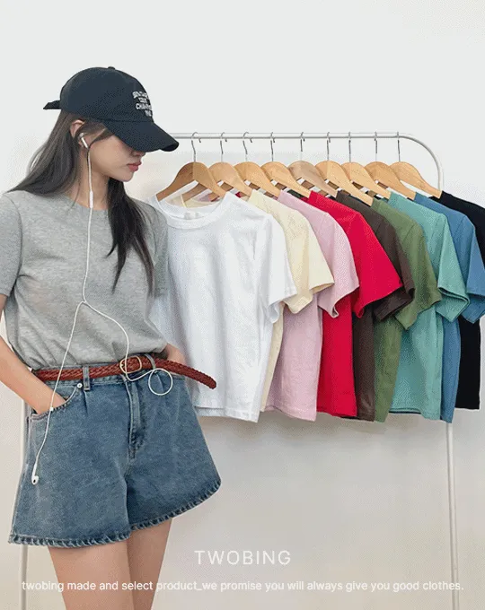 ラウンドネック半袖Tシャツ | twobing | 詳細画像1