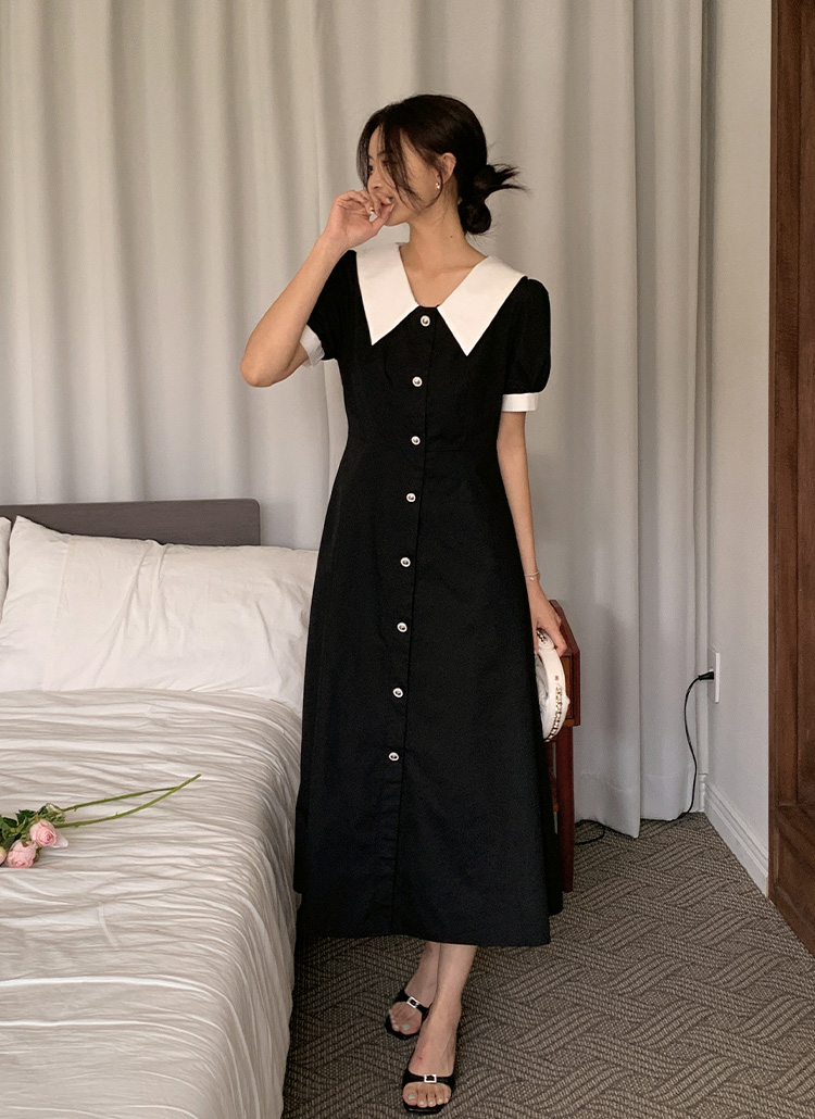 配色カラーレトロワンピース | レディースファッション通販 - DHOLIC