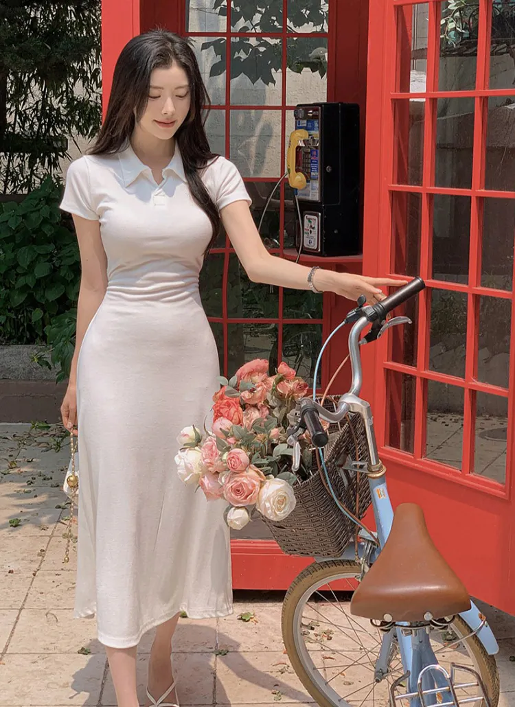 スキッパーリボン半袖Aラインワンピース | highclassic | 詳細画像1