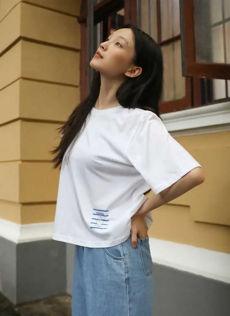 マリンラベル半袖Tシャツ | pigment | 詳細画像1