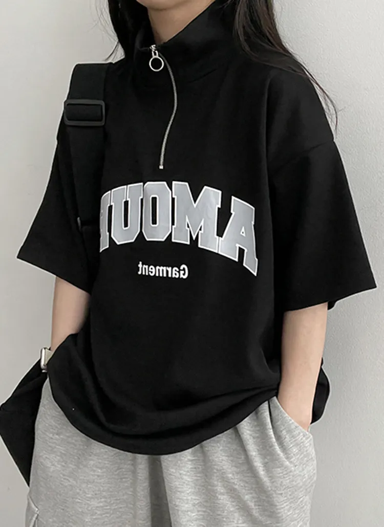 AMOURリングハーフジップTシャツ | hijjoo | 詳細画像1