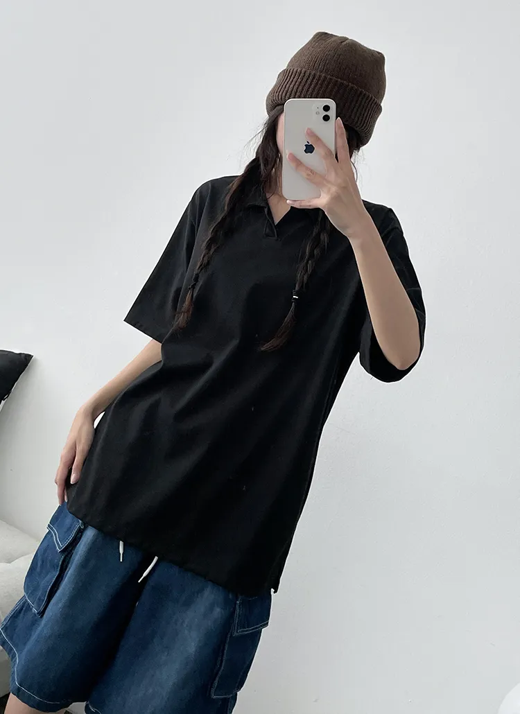 スキッパーオーバー半袖Tシャツ | hijjoo | 詳細画像1