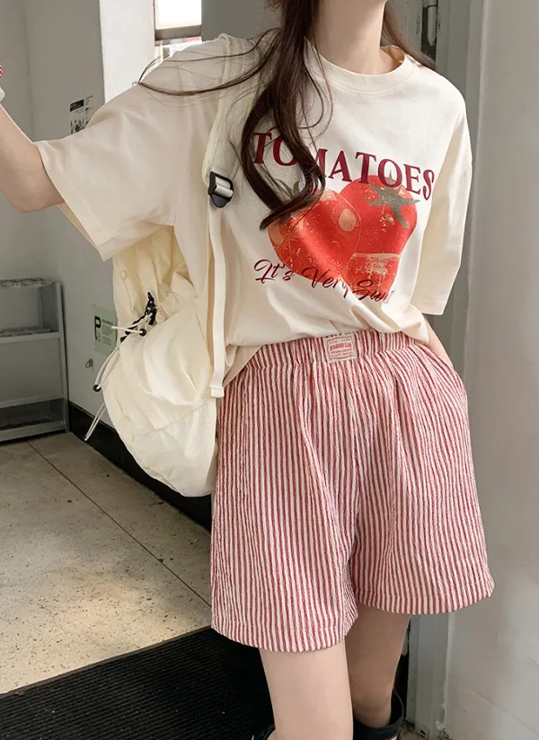 TOMATOESプリント半袖Tシャツ | 66girls | 詳細画像1