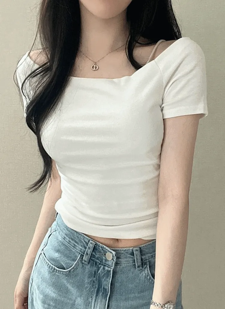 2WAYクロップドスリム半袖Tシャツ | NEEDON | 詳細画像1