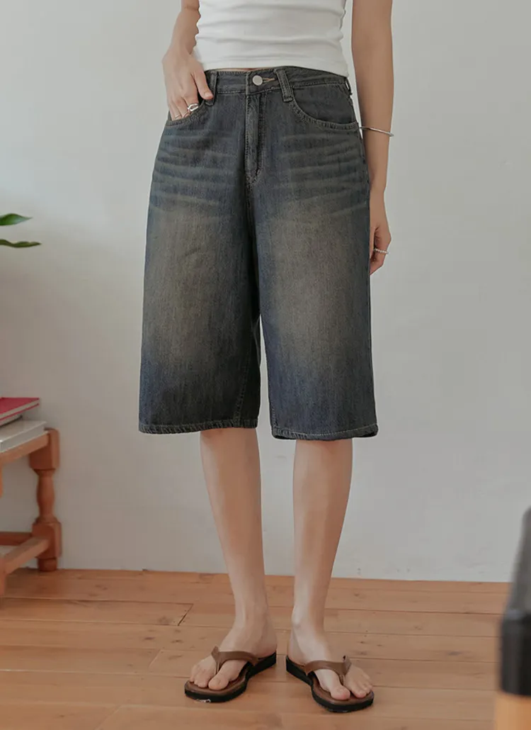 ビンテージウォッシュバミューダデニムパンツ | commonunique | 詳細画像1