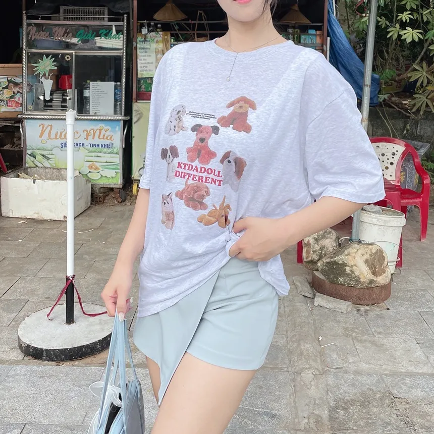 ミックスドッグプリント半袖Tシャツ | mirangmirang | 詳細画像2